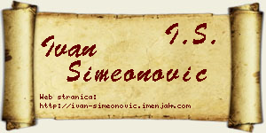 Ivan Simeonović vizit kartica